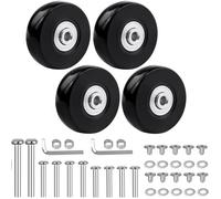 LSTOPGO Roues de rechange pour valise bagages 50mm x 18mm, kit de réparation de roulements de roulettes pivotantes en caoutchouc - Lot de 4 avec roues de rechange pour patins à roues alignées 608ZZ et