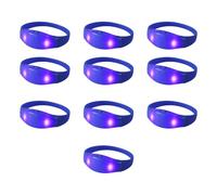LSTTBO Lot de 10 bracelets lumineux en silicone colorés activés par la voix, accessoires pour fêtes d'enfants, taille unique, Comme décrit, Comme décrit.