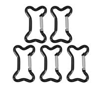 LSTTBO Lot de 5 fermoirs à ressort en forme d'os en alliage d'aluminium - Mousqueton en métal - Porte-clés - Boucle - Clip de chaîne - Crochet de porte-clés pour camping en plein air