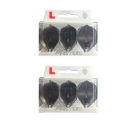 LSTYLE Lot de 2 ailettes de fléchettes L1 EZ Fantom Standard, ultra résistantes, pour fléchettes à pointe souple et à pointe en acier Noir