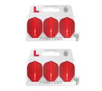 LSTYLE Lot de 2 ailettes de fléchettes L1 EZ Fantom Standard, ultra résistantes, pour fléchettes à pointe souple et pointe en acier, rouge