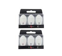 LSTYLE Lot de 2 ailettes de fléchettes L2 PRO en forme de goutte pour fléchettes à pointe souple et pointe en acier Blanc