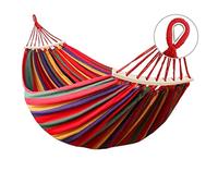 LSUAOSSUE Hamac, Hamac de Camping Rouge avec Barres d'écartement et nœud métallique, Toile, 280 x 150 cm, capacité 250 kg