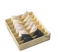 LSUAOSSUE Organisateur de Rangement pour tiroirs d'armoire, Lot de 2 organisateurs tiroir for sous-vêtements, Chaussettes et vêtements, en Tissu Non tissé Gris Kaki, Tailles S L(Khaki,S)