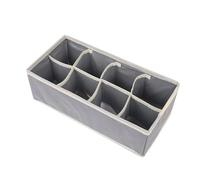 LSUAOSSUE Organisateur de Rangement pour tiroirs d'armoire, Organisateurs de tiroir, lot 2 boîtes Rangement Pliables Multicolores, 32 x 10 cm(Gray 8 Grid)