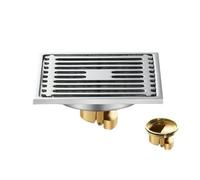 LSUAOSSUE Siphon pour Salle d'eau, Bonde de Douche en Bambou et Acier Inoxydable 304 avec clapet Anti-Retour Dispositif Anti-odeurs(Grid Single Use)