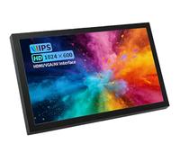 Lsunny Mini moniteur portable 7" : écran IPS 1024 x 600 avec entrées HDMI, VGA, AV et BNC | Haut-parleurs intégrés | Angle de vision de 178° pour Raspberry Pi, PC, TV, DVD et CCTV (non tactile)