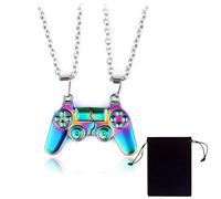 LSUWDE Lot de 2 Colliers Magnétiques pour Couple avec Pendentif Manette de Jeu - Colorés - Cadeaux de Saint-Valentin pour Petit Ami, Petite Amie, Mari, Épouse