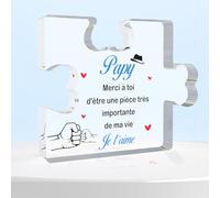 LSVGSAK Cadeau Personnalisé pour Papy Grand-père Idée Cadeau Anniversaire Noël ou Fete des Grand-Pere Grands-Parents Fête des Pères Retraite Homme Ornement Acrylique Puzzle Décoration Décor de Bureau