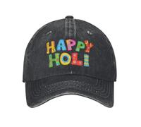 LSWFMACL Festival Holi de l’Inde Joyeux Casquettes de Baseball Unisexes hindoues Poudre colorée Chappeau lavé lavé Cadeau Cadeau Snapback Bonnet en Coton, pour Toutes Les Saisons