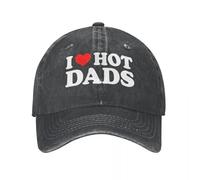 LSWFMACL J’Adore la Casquette de Baseball Hot Dads pour Hommes Femmes en Jean usé Casquette de Soleil pour l’extérieur Toutes Saisons Casquettes de Voyage en Coton, pour Toutes Les Saisons