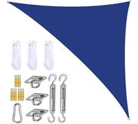 LSWKG Voile d’ombrage Triangulaire, Toile Ombrage Exterieur,Toile Imperméable Une Protection des Rayons UV à 95%, Voile Ombrage pour en Plein air, Jardin & Terrasse Blue,5 x 5X 7m