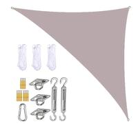 LSWKG Voile d’ombrage Triangulaire, Toile Ombrage Exterieur,Toile Imperméable Une Protection des Rayons UV à 95%, Voile Ombrage pour en Plein air, Jardin & Terrasse Khaki,4 x 4 x5.7m