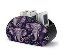 LSWQK Support de télécommande TV avec 5 compartiments, motif éléphant mignon de dessin animé, boîte de rangement pour télécommandes TV, contrôleurs multimédias, bureau