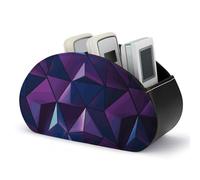 LSWQK Support de télécommande TV avec 5 compartiments, violet à imprimé géométrique, boîte de rangement pour télécommandes TV, contrôleurs multimédias, bureau