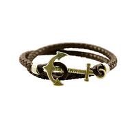 LSxAB Bracelet en cuir marron avec ancre de l'océan pour homme, pour père, maman, anniversaire, grand-père, petit-fils, Sans pierre précieuse