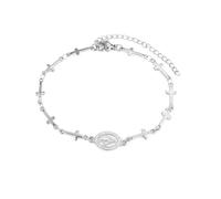 LSxAB Bracelet religieux avec médaille miraculeuse dorée/argentée - Bijou catholique - Cadeau pour homme et femme, One Size, Cuivre, Pas de pierre précieuse