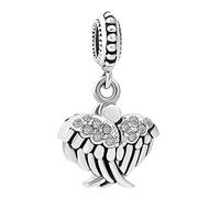 LSxAB Breloque Aile d'ange Espoir Étoile Compatible avec les bracelets à breloques Pandora, Cuivre, Pas de gemme