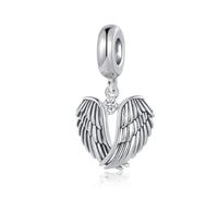 LSxAB Breloque ailes d'ange gardien compatible avec les bracelets à breloques Pandora