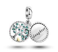 LSxAB Breloque arbre de vie pour maman, fille, grand-mère, tante, membre de la famille, compatible avec bracelets et colliers Pandora, Cuivre, Pas de gemme