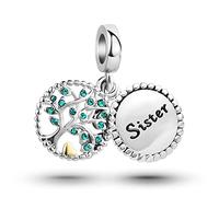 LSxAB Breloque arbre de vie pour maman, fille, grand-mère, tante, membre de la famille, compatible avec bracelets et colliers Pandora, Cuivre, Pas de gemme