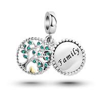 LSxAB Breloque arbre de vie pour maman, fille, grand-mère, tante, membre de la famille, compatible avec bracelets et colliers Pandora, Cuivre, Pas de gemme