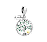 LSxAB Breloque arbre de vie pour maman, grand-mère, épouse, compatible avec les bracelets à breloques Pandora, Cuivre, Pas de gemme