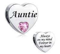 LSxAB Breloque en acier inoxydable pour bracelets Pandora Inscription Always on My Mind Forever in My Heart Rose, Cuivre, Pas de gemme