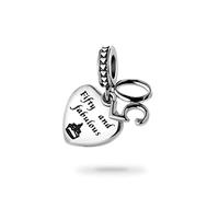 LSxAB Breloque en forme de cœur avec inscription Happy Birthay 12, 16, 18, 21, 50 ans - Cadeau de cérémonie de passage à l'âge adulte - Compatible avec les bracelets Pandora, Cuivre, Pas de gemme