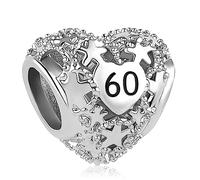 LSxAB Breloque pour 16e, 18e, 21e, 30e, 40e, 50e, 60e anniversaire pour femme, maman, fille, petite amie, elle, compatible avec bracelets Pandora, Métal, Pas de gemme
