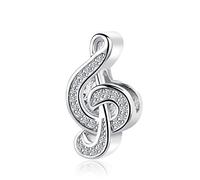 LSxAB Charme Note Musicale pour les Amateurs de Musique Compatible avec les Bracelets de Charms Pandora, 4.8mm-5.0mm, Cuivre, Pas de pierre précieuse