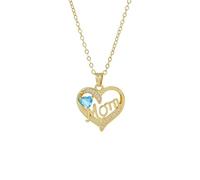 LSxAB Collier avec pendentif en forme de cœur et fleur plaqué or pour la fête des mères, cadeau pour maman, grand-mère, épouse, sœur, One Size, Cuivre, Pas de pierre précieuse