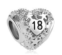 LSxAB Cœur Amour Anniversaire 50e Compatible avec les Bracelets Pandora, 4.8mm-5.0mm, Cuivre, Pas de pierre précieuse