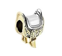 LSxAB Gold Tone Horse Saddle Charm for Equestrian Enthusiast Compatible with Pandora Charms Bracelets