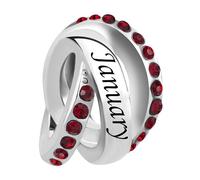 LSxAB Janvier à décembre 12 mois - Pierre porte-bonheur couleur - Breloque d'anniversaire compatible avec les bracelets Pandora, 4.8mm-5.0mm, Cuivre, Pas de pierre précieuse
