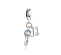 LSxAB Micro avec charme note de musique pour les amateurs de musique compatible avec les bracelets de charmes Pandora, 4.5mm-5.0mm, Cuivre, Pas de gemme