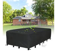LSYALUCK 275x150x70cm/LxWxH Housses de Meubles de Jardin, Housse Salon de Jardin Exterieur, 600D Tissu Oxford, Bâche Table Jardin Imperméable et au Vent Anti-UV, Protection Salon De Carré