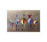 LSYALUCK Abstrait coloré zèbre toile Art peintures sur le mur affiches imprime art photo pour salon moderne décor toile art 80x120 cm (32x47in) sans cadre