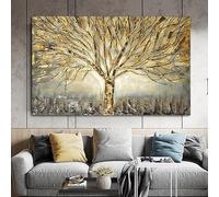 LSYALUCK Affiche et reproduction sur toile « Arbre de Vie doré », art abstrait moderne pour la décoration du salon 40x64cm cadre intérieur