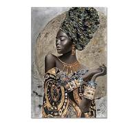 LSYALUCK Affiches d'art graffiti, impressions, femme noire africaine, fille africaine abstraite, peintures sur toile, décoration murale 60x105cm/24x41 pouces