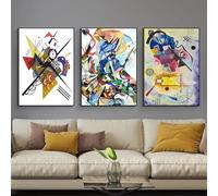 LSYALUCK Art célèbre Vintage Wassily Kandinsky toile peinture affiche et impression Quadros mur art photo pour salon décor à la maison 60x85 cm (24x34in) x3 cadre intérieur
