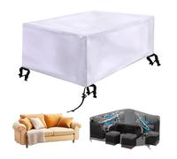 LSYALUCK Housse Salon de Jardin, Rectangulaire Oxford Tissu Housse Table de Jardin Meubles Bâche Salon de Jardin Imperméable Anti-UV avec Corde et Boucle Verrouillage 500x400x95cm Plusieurs Tailles