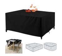 LSYALUCK Housse Table de Jardin, Housse Salon de Jardin, 130x80x85cm/LxWxH 420D Oxford Bache Table Exterieur Rectangulaire Couverture de Protection Imperméable Anti-UV, Protection pour Tous Les Temps