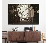 LSYALUCK Illustration Retour vers le futur Affiche Vintage Grande Horloge Photos Impression Toile Peinture Rétro Photo Mur Art Salon Décor 45x75cm(18x30in) Cadre Intérieur