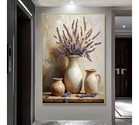 LSYALUCK Impression sur toile moderne abstraite de style vintage, nature morte, art mural, peinture sur toile pour décoration de chambre et de salon, cadre intérieur 55x95cm (22x37in)