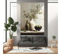 LSYALUCK Impression sur toile moderne avec branches d'olivier, décoration murale, grande affiche de peinture Bounty pour salon et chambre à coucher, cadre intérieur 60x105cm(24x41 pouces)