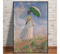 LSYALUCK Mur Art Photos Toile Peinture Impressions Décoration de La Maison Français Claude Monet Femmes Nordique Couleur Affiche Salon 40x65cm(16x26in) Cadre Intérieur