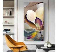 LSYALUCK Peinture murale de lignes d'art abstraites, toile de fleur moderne imprimée, affiche de peinture murale pour salon, salle de bain, décoration d'images 30x65cm (12x26 pouces) cadre intérieur
