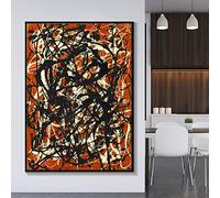 LSYALUCK Peinture Toile《Freeform》par Jackson Pollock Oeuvre Affiche Photo Moderne Mur Art Home Decor Salon Décoration 90x120cm(35x47in) Cadre Intérieur