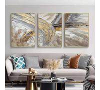 LSYALUCK Tableau sur toile, art mural minimaliste scandinave, affiche abstraite américaine de luxe, décoration pour la maison, la chambre et le salon 60x90cm/24x35 po x3 cadre intérieur